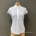 Women's cotton white colar short sleeves shirt